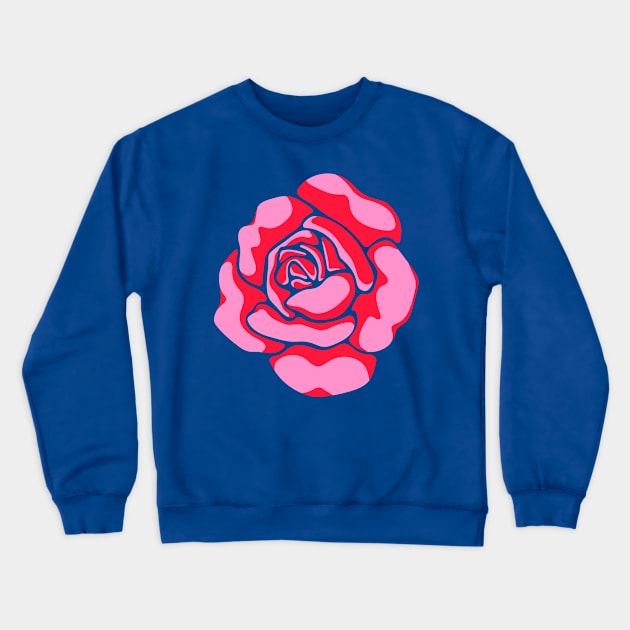 BIG ROSE Bright Fuchsia Pink Red Flower - UnBlink Studio by Jackie Tahara Crewneck Sweatshirt by UnBlink Studio by Jackie Tahara